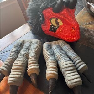 Furry Dino head mask claws custom costume, cosplay, devil